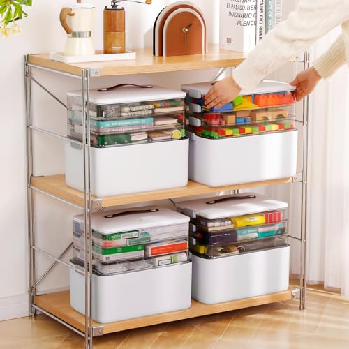 MOPALL 4-Tier Craft Organizer Storage Box for Art Supplies & Sewing
