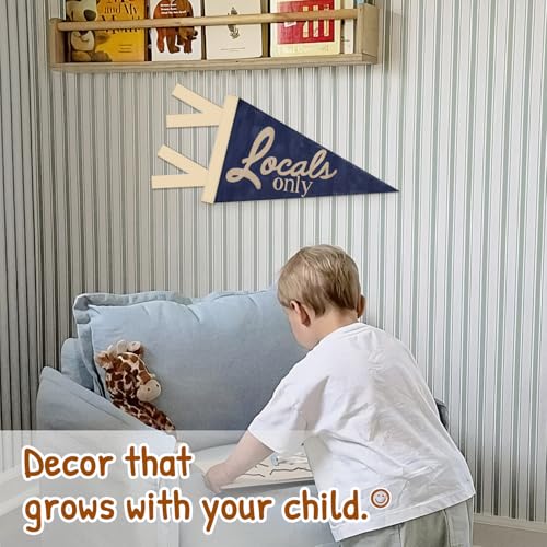 Ocean Nursery Decor, Coastal Beach Wall Hanging Pennant Flag Banner, Navy Blue Nautical Wall Decorations for Nursery Kids Room Bedroom Beach House Decor