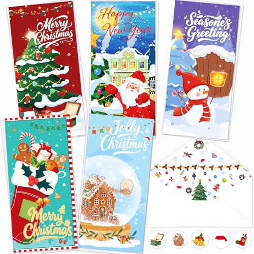 Christmas Money Holders for Cash, 20 Pack Cards with Envelopes Cash