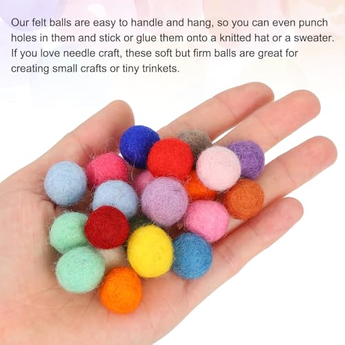 PATIKIL 20pcs 1.5cm Light Green Wool Felt Balls Beads