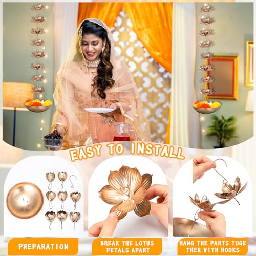 Classic Style Metal Hanging Urli Bowl Set for Diwali & Festive Decor