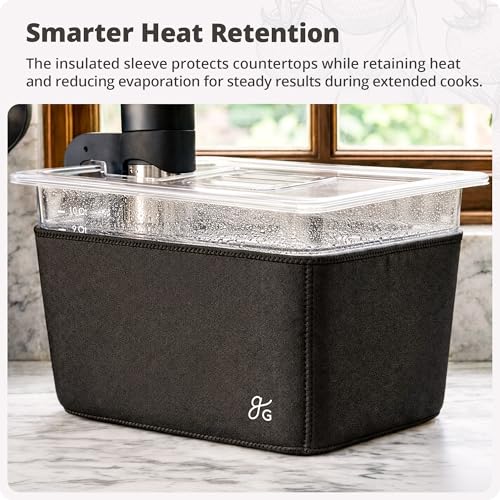 Clear Container with Black Insulated Sleeve for 12 Qt Sous Vide Machine