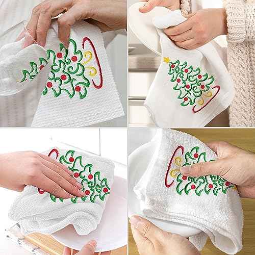 Hexagram Christmas Hand Towels for Bathroom, Embroidered Christmas Bath Towels, Cotton Soft Hand Towel, Xmas Decor for Bathroom