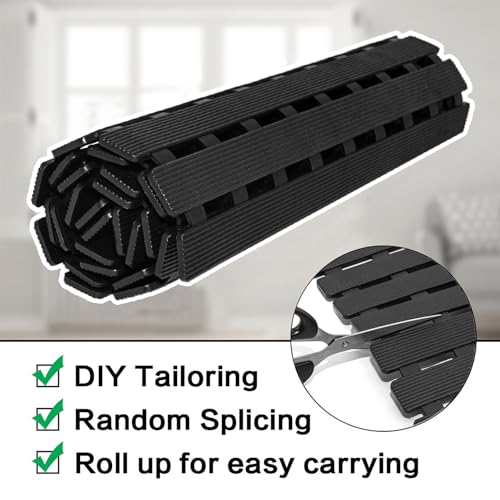Non Slip Shower Mat 37.4 x 15.7 Inches Black Bath Mat for Tub Safety