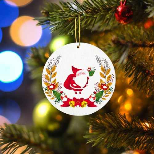 24 pcs Sublimation Ornament Blanks£¬Felt Christmas Ornaments,Sublimation Christmas Ornament Blanks for Christmas Tree Decor Blank Ornaments (Round 3.5 inch)