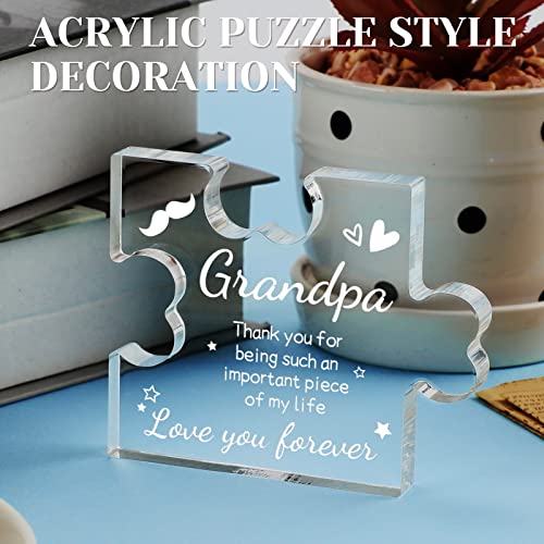 Grandpa Gifts Acrylic Plaque – Puzzle Style Birthday Gift for Grandpa (Variation: Grandpa) – Funnli