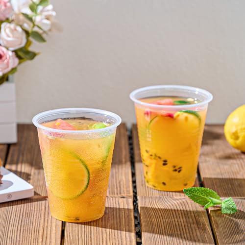 12 Oz Disposable Plastic Cups - Bulk 1000 Pack, Crack-Resistant & Anti-Slip