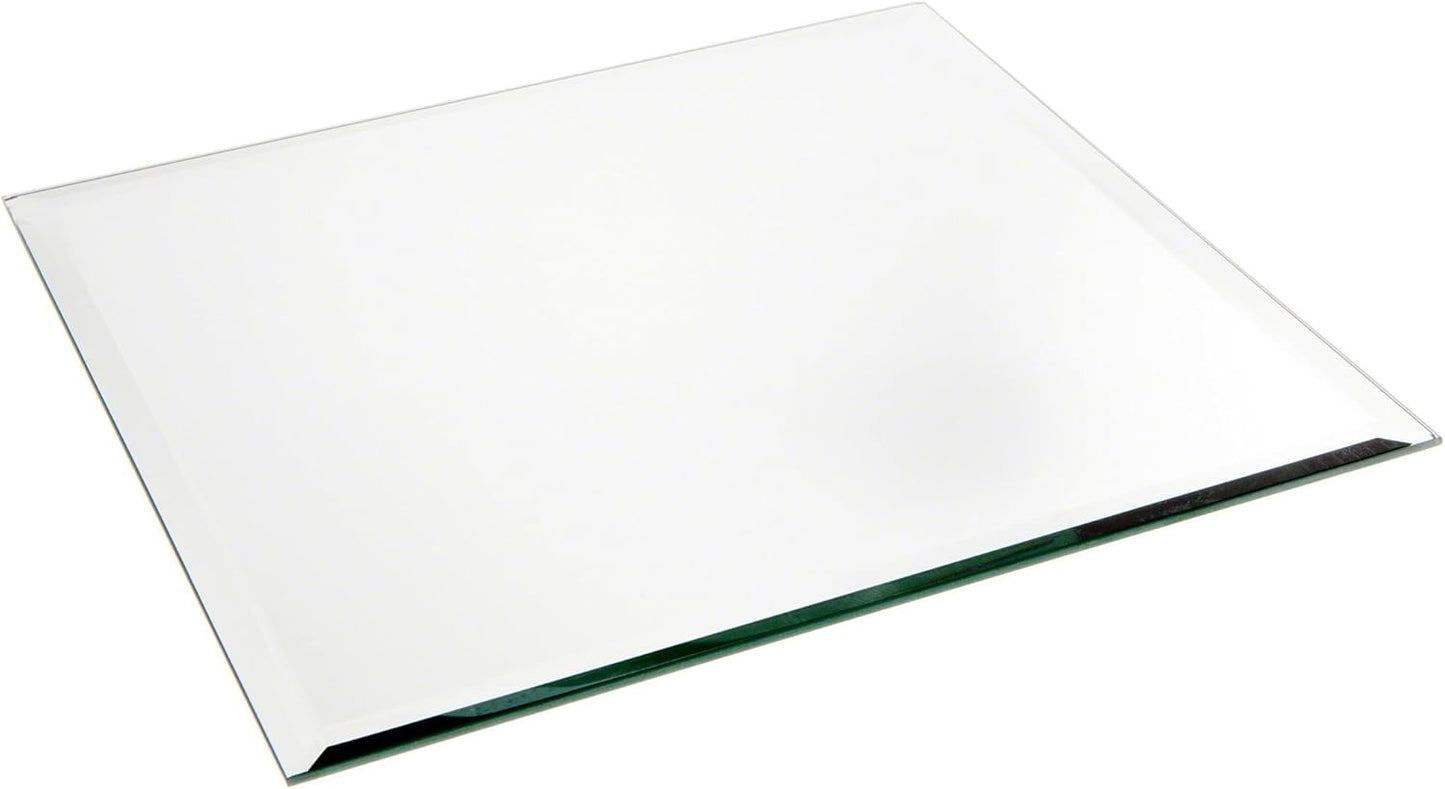Plymor 12" Square, 5mm Thick Beveled Glass Mirror, Pack of 2