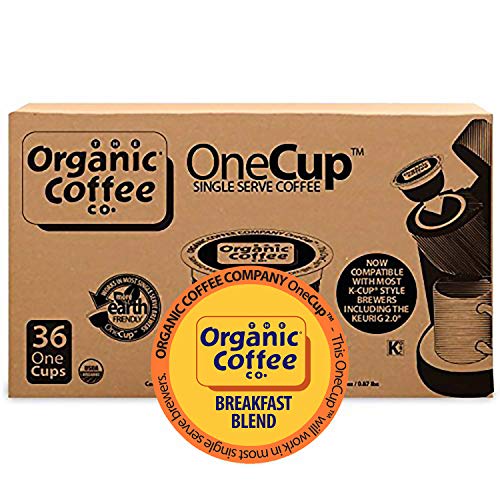 Organic Coffee Pods - Breakfast Blend, Compostable, 36 Count - Medium Roast, K-Cup Compatible