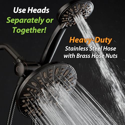 7-Inch High Pressure Rain & Handheld Shower Head Combo - Oil Rubbed Bronze, 2.5 GPM
