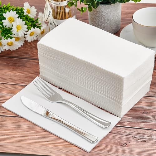 JOLLY PARTY 420 Pack Disposable Hand Towels - Soft & Absorbent Guest Towels for Bathroom & Events