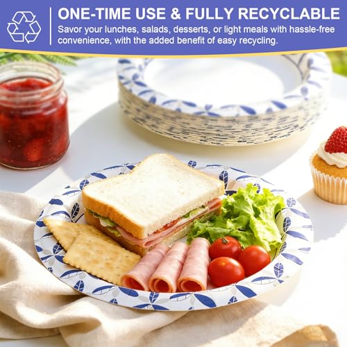 10 Inch Heavy Duty Disposable Paper Plates - 500 Pack, Leakproof & Cut-Resistant - BYSNOW