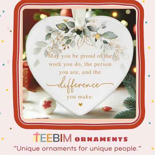 Thank You Ornament for Women Boss Coworker Teacher Nurse - Christmas Employee Thank You Gifts - Inspirational Farewell Goodbye Going Away Gift - Ceramic Appreciation Christmas Ornament?