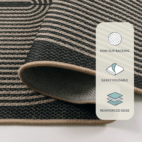 Lahome Enfys Modern Rainbow Kitchen Runner Rug, 2x8 Easy Jute Rug