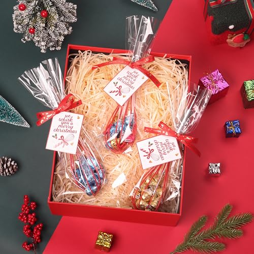 24PCS Christmas Red Silicone Whisks Gift Set with Greeting Cards & Ribbons - 10 Inch