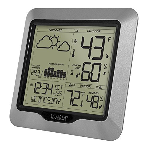 La Crosse Technology Modern Wireless Barometric Weather Station with WWVB Time, 330ft Range