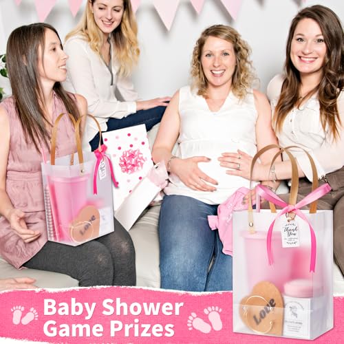 Pink Baby Shower Prizes Gift Set - 56 Pieces Including Candles, Notebooks, & Accessories