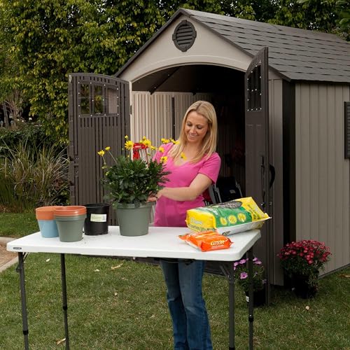 4-Foot Adjustable Folding Table - Portable, Stain-Resistant & Lightweight