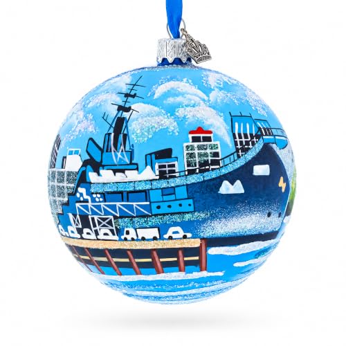 USS Midway Museum Glass Ball Christmas Ornament - Hand-Painted Holiday Decor