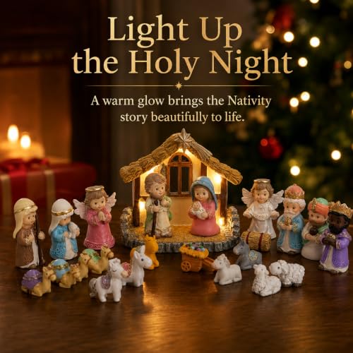 Nativity Advent Calendar 2026 Kids -24 Days of Set with LED Lights