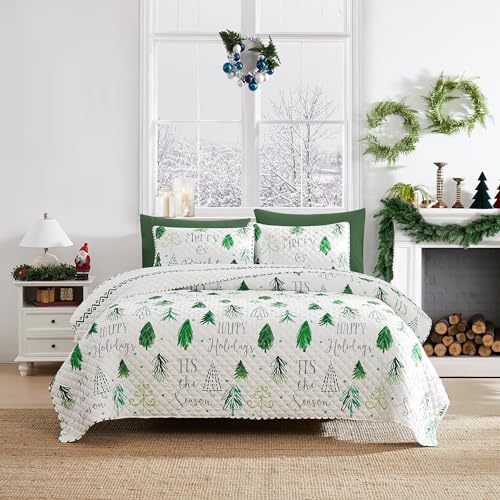 Avanti Linens Christmas Twin Quilt Set with Pillowcase - Holiday Decor