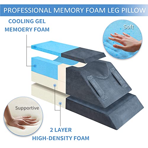 KingPavonini Grey Single Leg Height Adjustable Elevation Pillow for Post-Surgery Recovery