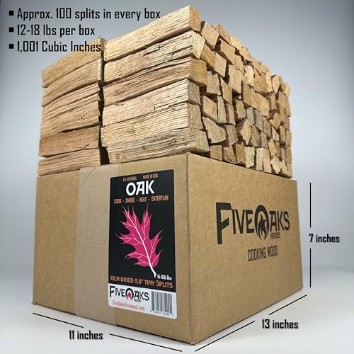 Kiln Dried Oak Pizza Oven Wood - Medium Box 14-16lbs for Ooni Gozney Solo Stove