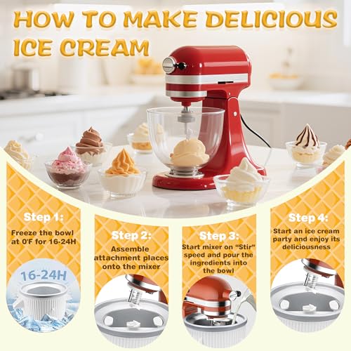 KitchenAid Ice Cream Maker Attachment for Stand Mixers - Bowl Included