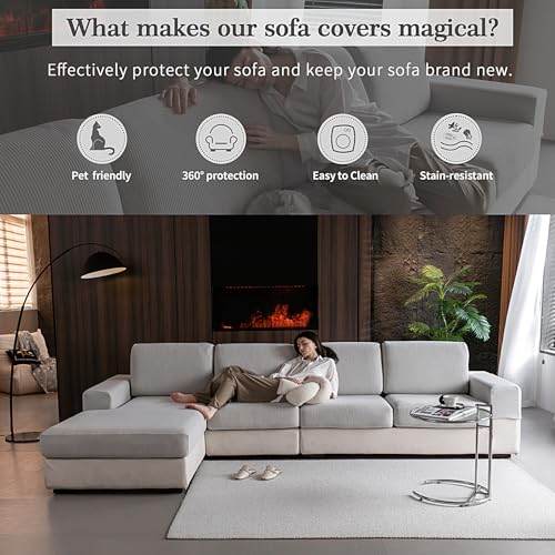 Sectional Couch Cushion Cover - Water-Resistant, Non-Slip Sofa Protector