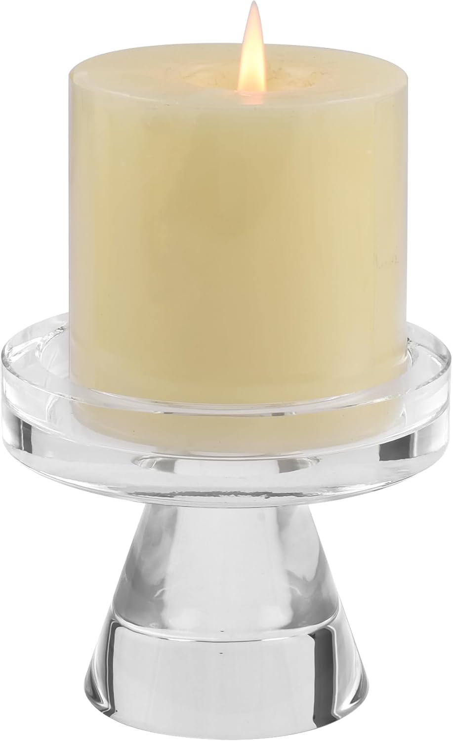 Regine Switzerland Crystal Taper Candle Holders - Elegant 3-Inch Decorative Centerpiece for Weddings & Parties