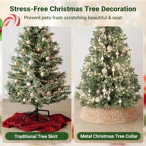 Natural 42 Inch Wicker Christmas Tree Collar - Rustic Rattan Xmas Skirt