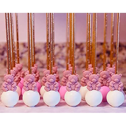 ALINK Rose Gold Foil Paper Straws, Biodegradable Disposable Party Drinking Straws for Birthday, Wedding, Bridal/Baby Shower and Christmas Decorations, Pack of 100