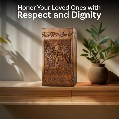 Tree of Life Wooden Urn for Human Ashes - X-Large Rosewood 250 Cu In Variation of THIS listing