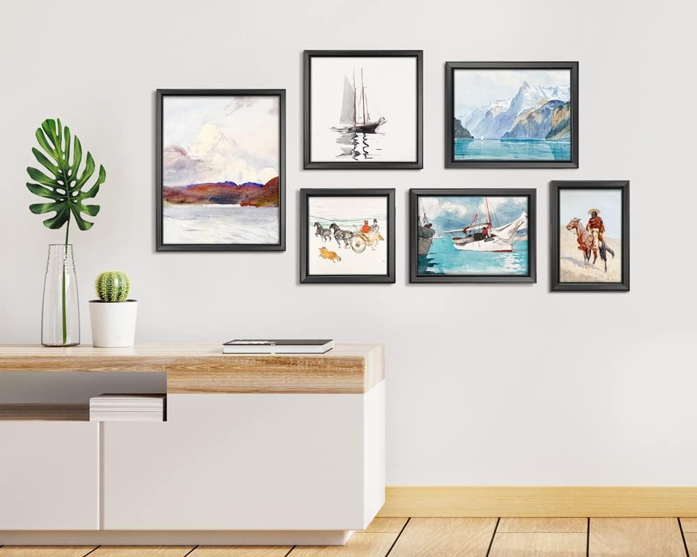 LaVie Home 4x6 Picture Frames - Classic Black Photo Frames Set of 12 with High Definition Glass for Wall & Table Display