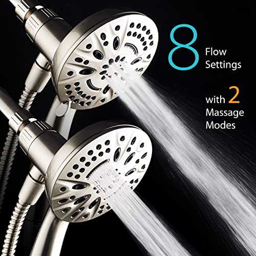 Magnetic Docking Handheld Shower Head with 8 Settings - Nickel Finish
