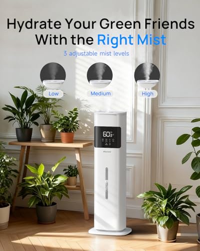 Akacozie White Warm & Cool Mist Humidifier for Large Rooms with Essential Oil Diffuser