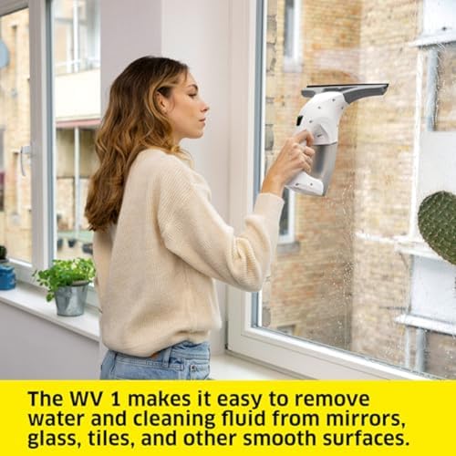 Kärcher Electric Window Vacuum WV 1 Plus - White, Cordless Glass Cleaner