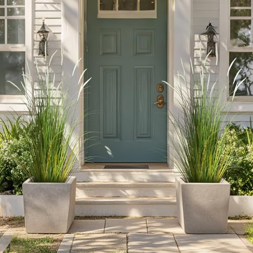 4ft Artificial Cattail Reed Grass Plant - 2 Pack Fake Onion Grass Decor