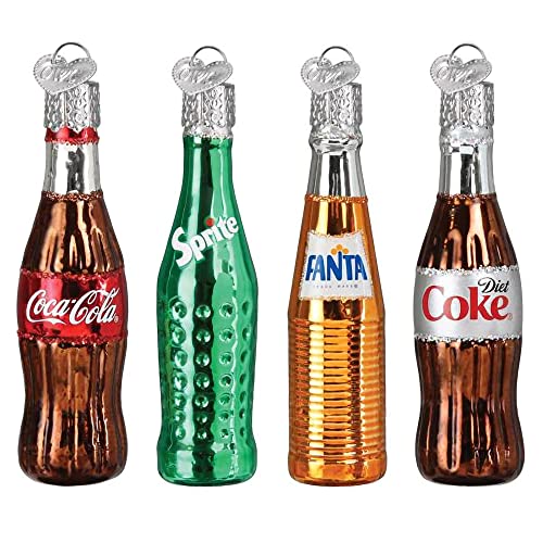 Old World Christmas Coca-Cola Mini Beverage Set Glass Blown Ornament