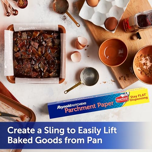Reynolds Kitchens Stay Flat Parchment Paper Roll, Non Curling Baking Parchment Paper for Baking and Cooking, Oven Safe up to 425 Degrees, 36 Feet x 15 Inches, 45 Total Sq. Ft.