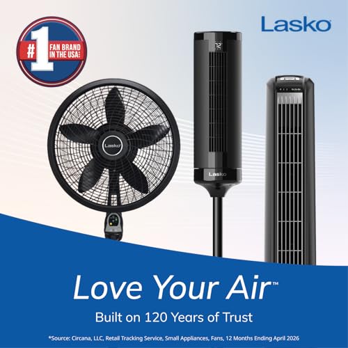 Lasko 36-Inch Oscillating Tower Fan with Remote Control - White