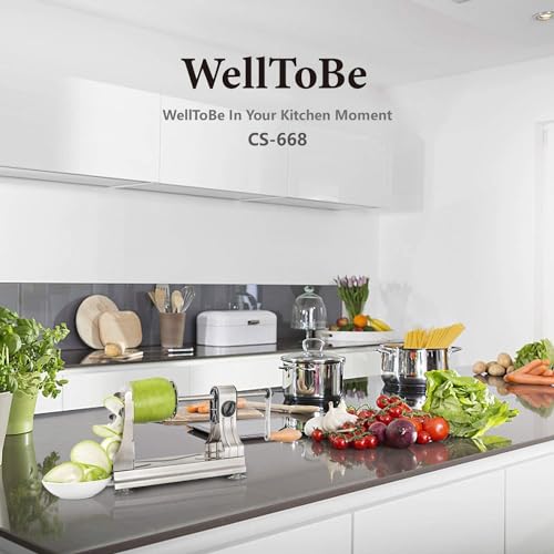 WellToBe 6-Blade Vegetable Spiralizer Spiral Slicer for Healthy Veggie Noodles