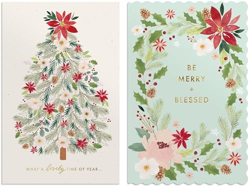 Be Merry + Blessed Dual Pack Christmas Cards with Envelopes (18 pcs) – Studio 71 DaySpring