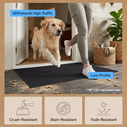 Gorilla Grip HydroABSORB Door Mat - 35x23 Inch Black Indoor Outdoor Absorbent Mat - Variation of THIS listing