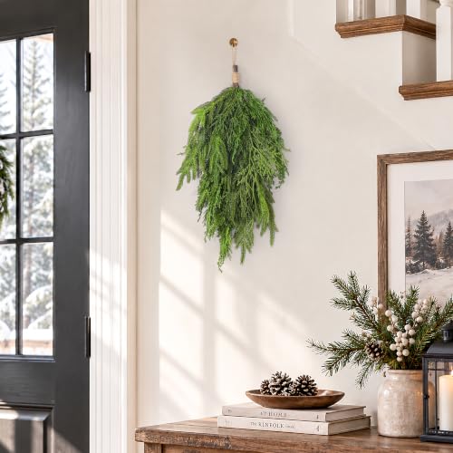 4PCS 24-Inch Norfolk Pine Cedar Swag Christmas Door Decor - Variation 4