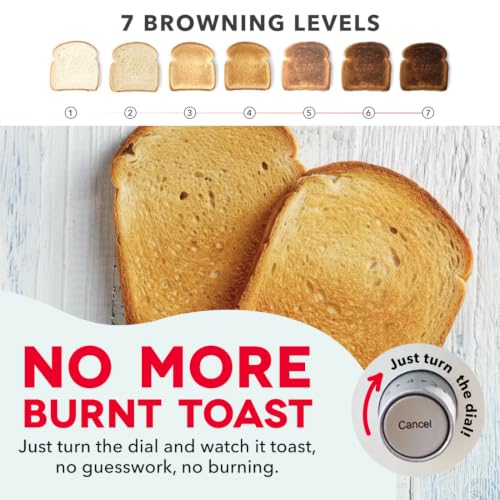 DASH White Clear View Toaster with 10-Inch Slot, 7 Browning Levels & Glass Panel