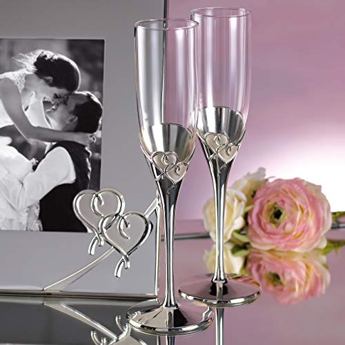 Lenox True Love Silverplate Champagne Flutes Set of 2 - Flute Pair