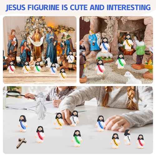 Small Jesus Figurines Set - 215 Religious Miniatures for Easter Gifts & Decorations