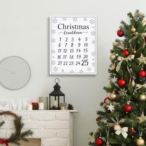 Christmas Countdown Calendar Wall Art - Festive Holiday Decor 8x10 Framed