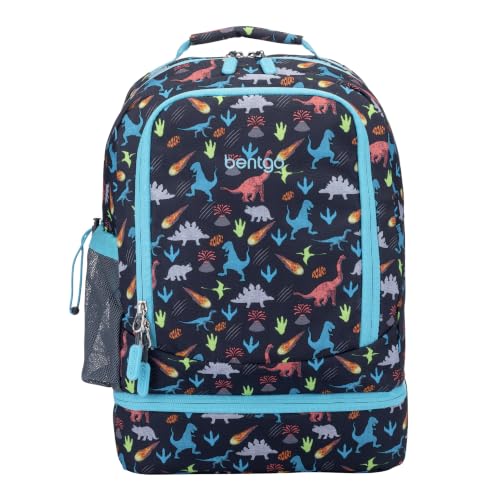 Dinosaur Kids Backpack & Insulated Lunch Bag with Padded Straps - Large
